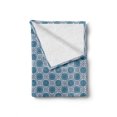 thumbnail image 2 of Blue Mandala Soft Flannel Fleece Blanket, Geometric Rhombus Checkered Pattern with Floral Motifs and Dots Inside, Cozy Plush for Indoor and Outdoor Use, 50" x 70", Blue and Baby Pink, by Ambesonne, 2 of 6