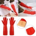 thumbnail image 6 of 1 Pair Acid Oil Resistant Waterproof Thick Extra Long Work Safety Cuffs Heavy Duty Rubber Gloves Car Washing Gloves Protective Gauntlets M, 6 of 8