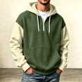 thumbnail image 2 of Bainana Half Zip Hoodies For Men Long Sleeve Casual Hoody Color Block Hooded Tops Streetwear Fall Outfit Size L, 2 of 4