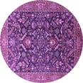 thumbnail image 1 of Ahgly Company Indoor Round Oriental Purple Industrial Area Rugs, 4' Round, 1 of 4