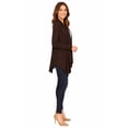 thumbnail image 2 of Women's Casual Draped Open Front Long Sleeve Solid Cardigan, 2 of 5