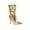 Gold, variant on Fesfesfes Riding Boots For Women Oversized Fall/Winter Slender High Heels Pointed Pleated Metal Knight Short Boots US:6(37)
