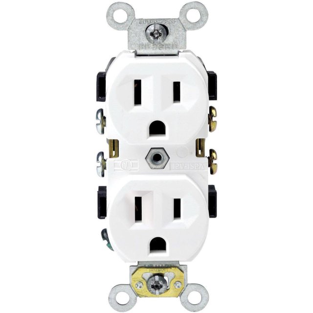 Toma eléctrica Leviton S02-0BR15-0WS White Duplex 125V 15A