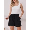 thumbnail image 4 of DARING DIVA Women's Beach Drawstring High Waisted Shorts with Pockets X-Small Black, 4 of 6