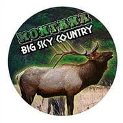 R and R Imports, Inc Montana Big Sky Country Elk State Souvenir 3 Inch Round Magnet