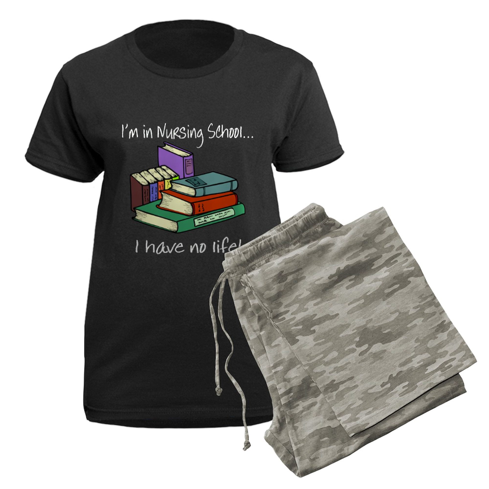 CafePress - Nursing School Women's Dark Pajamas - Women's Short Sleeve Print T-Shirt and Pants Dark Cotton Pajama Set