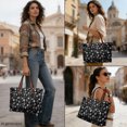 thumbnail image 4 of Eheartsgir Lightweight Top Handle Bag for Travel Shopping, White Paw Print Pattern Large Capacity Tote Handbag with Casual, 4 of 6
