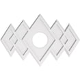 thumbnail image 1 of Ekena Millwork CMP36X24ZE-07000 7 in. ID x 11.25 in. Rectangle Zoe Architectural Grade PVC Contemporary Ceiling Medallion, 1 of 1