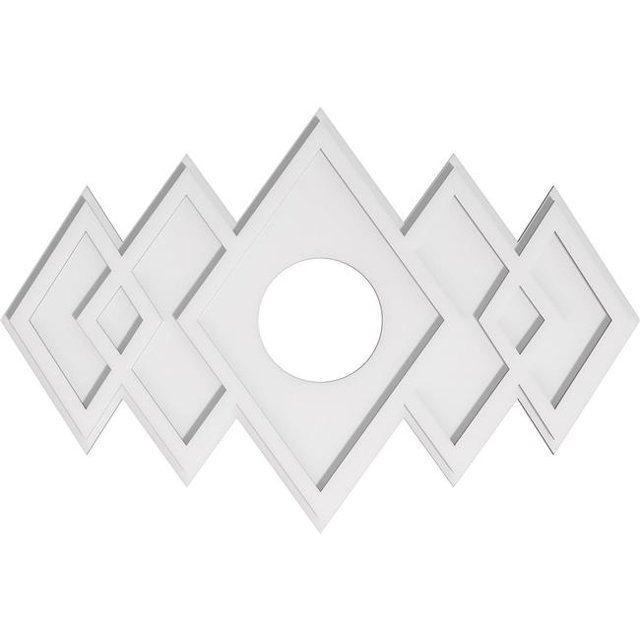 Ekena Millwork CMP36X24ZE-07000 7 in. ID x 11.25 in. Rectangle Zoe Architectural Grade PVC Contemporary Ceiling Medallion