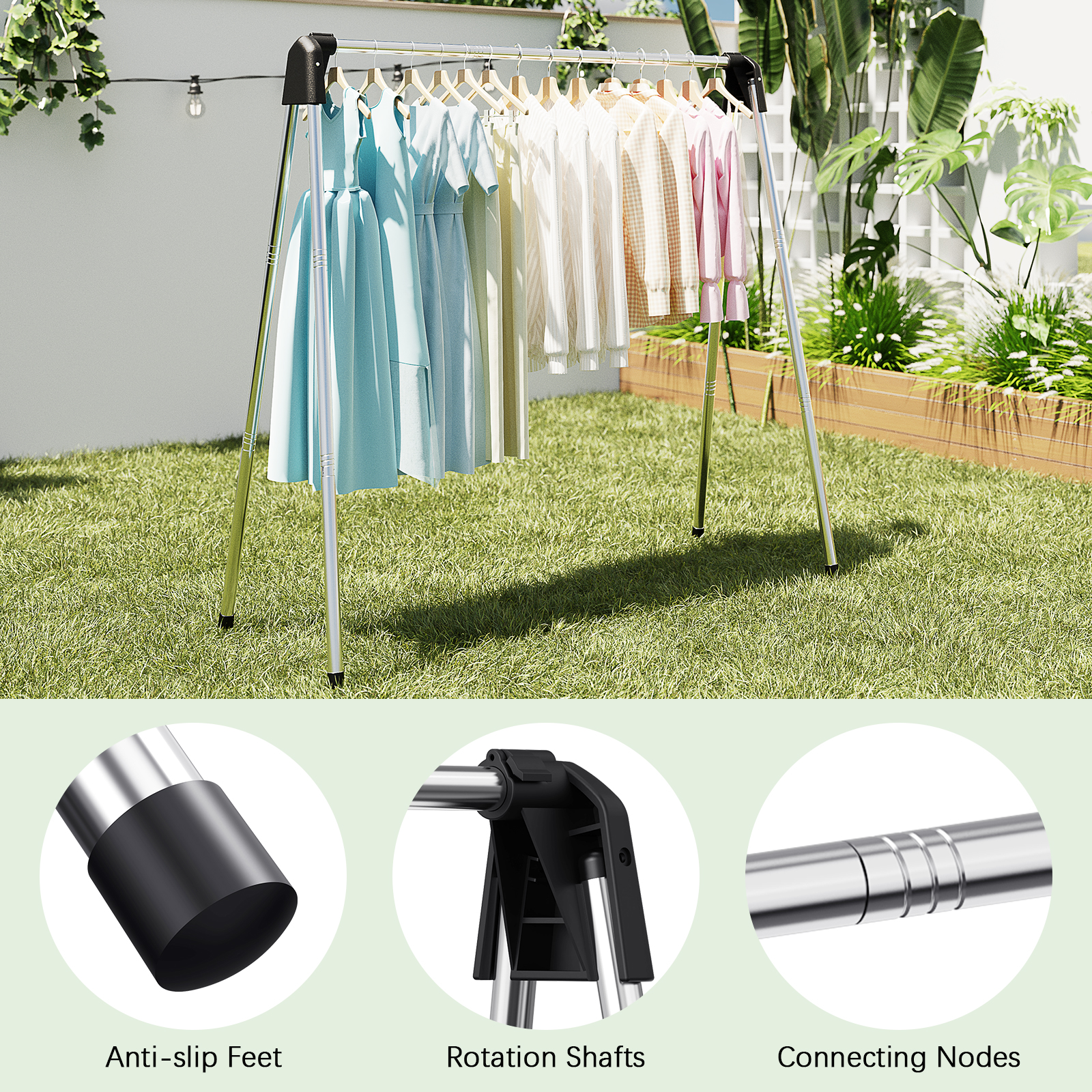 KK Kingrack Stainless Steel Foldable Clothes Drying Rack photo 3