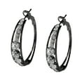 thumbnail image 2 of Eoperou 1 Pair Women Hoop Earrings Sparkling Rhinestones Inlaid Piercing Round Earrings Jewelry Valentine Day Gift, 2 of 8