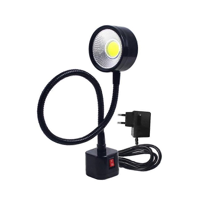 LED Work Light Magnetic Base Flexible Gooseneck Lamp 220V 5W for Lathe Milling Drill Press Industrial Lighting, Eu Plug