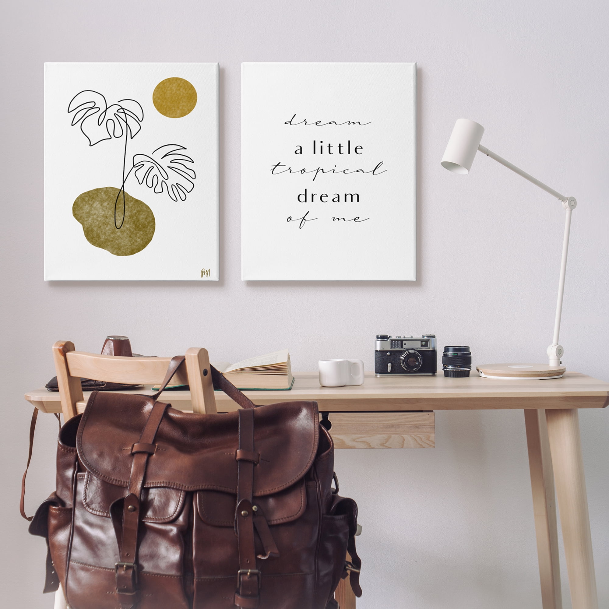 Stupell Indtries Dream Tropical Dream of Me Phrase Abstract Monstera,24 x 30,Design by Birch&Ink