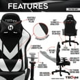 thumbnail image 3 of Techni Sport TS-92 Office-PC Gaming Chair with Molded Foam Seat and Back, Black/ White RTA-TS92-WHT, 3 of 18