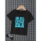 thumbnail image 1 of Youngsters' Casual Short Sleeve T-Shirt - iN MY FouRTH GRaDe eRa Graphic Print, Black with Blue Lettering, Machine Washable Summer Top for Back to School & Playdates, 1 of 6