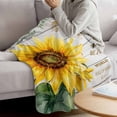 thumbnail image 3 of Yellow Sunflower Blanket Soft Cozy Warm Throw Blanket for Couch, Plush Fuzzy Flannel Fleece Blankets for Sofa, Elegant Pastoral Floral Wooden Bed Blankets Lightweight Gifts for Women, 50"x60", 3 of 9