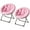 Pink, variant on Twister.CK Set of 2 Folding Saucer Chair for Adult, Collapsible Oversized Cozy Moon Chair for Adults, Metal Frame Lounge Chair for Bedroom Living Room, Pink