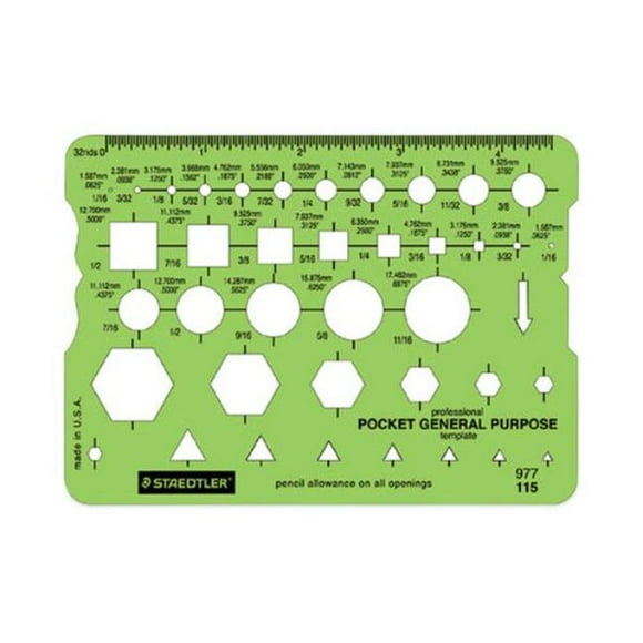 Staedtler STD977115EA Modèle 3.63 x 5.13 Po avec 40 Formes Géométriques, Vert
