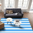 thumbnail image 4 of Area Rugs Indoor Non-Slip Rectangle Rug 5x7 Ft Abstract Modem Blue White Striped Rug Rubber Backing Floor Mats Non Shedding Home Decor Carpet for Entryway Living Room, 4 of 8