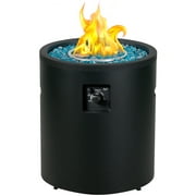 BALI OUTDOORS 23" Gas Fire Pit Propane Fire Column, 50,000BTU Round Propane Fire Pit Table with Glass Stones
