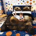 thumbnail image 3 of meiyoeat Luxury Golden Soccer Ball Full Size Comforter Sets 3-Piece,Crown Sparkle Design Bedding Comforter Set,Gold Black,Black Reversible,1 Comforter and 2 Pillowcases, 3 of 6