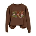 thumbnail image 1 of WEAIXIMIUNG Sweat-Shirt pour Femmes Col Rond Fermeture Éclair Mode de Noël Décontractée Imprimé Bonhomme de Neige Pull à Manches Longues Sans Chapeau, 1 of 6