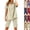 38# Beige, variant on Women's Linen 2 Piece Outfit, Short Sleeve Half Button Polo Shirt Split Capri Pants Casual Vacation Matching Set Purple XL