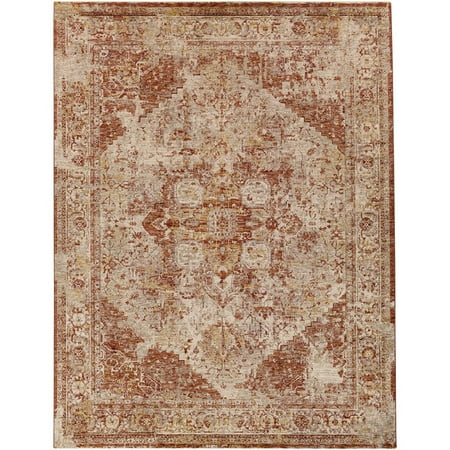 Surya Mirabel MBE-2304 94x123  Rectangle Traditional Fabric Rug in Orange/Brown