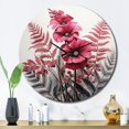 thumbnail image 3 of Designart "Ferns Ruby quintessence II" Floral Oversized Wall Clock, 3 of 5