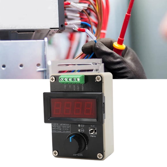 Generador De Señal Ajustable, Pantalla De Tres Dígitos CC 0 A 10 V Conveniente Generador De Señal DROK 0 4 A 20 MA Fácil De Calibrar Para Depuración De Paneles PLC Pruebas De