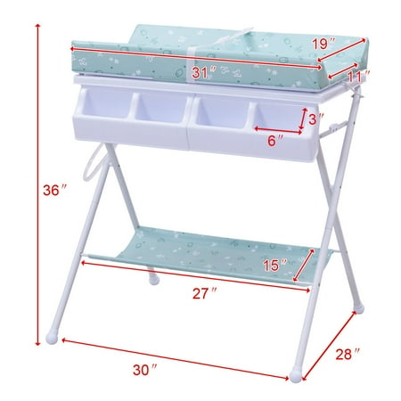 - Goplus Infant Baby Bath Changing Table Diaper Station Nursery Organizer Storage w Tube