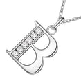 thumbnail image 4 of Collar con diseño de letra B, estilo moderno, de titanio y acero con diamantes de imitación, para uso diario., 4 of 12
