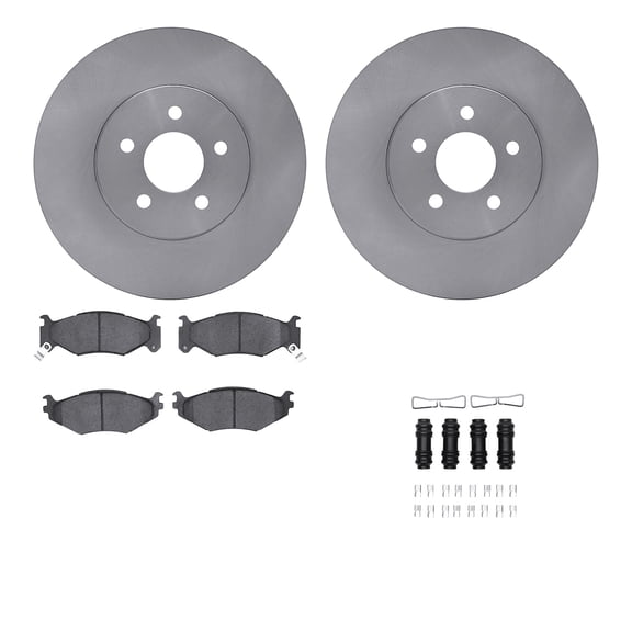Dynamic Friction Company Front Brake Rotors with 5000 Advanced Brake Pads includes Hardware 6512-39068