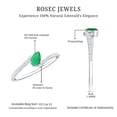 thumbnail image 3 of Rosec Jewels Pear Shaped Emerald Promise Ring for Women with Diamond - AAA Grade, 925 Sterling Silver, US 4.00, 3 of 4