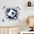 thumbnail image 4 of XIBUFE 3D Soccer Wall Decal,Creative Wall Breaking Illusion Football Sticker,Sport Theme Bedroom Game Room Decor,Removable Vinyl Art for Walls Doors Boy Bedroom Decor,14X12 Inches, 4 of 7