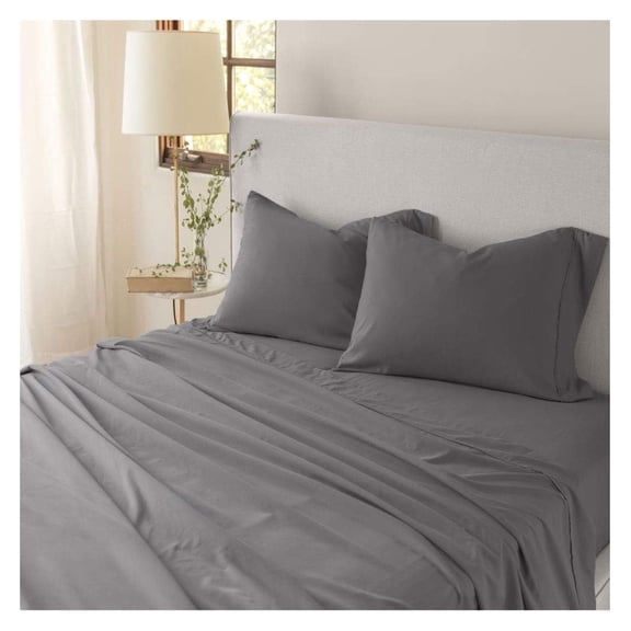 Eternal Sheet Set, 4-Piece Microfiber Sheets & Pillowcases - Ultra-Soft, Breathable and Wrinkle-Resistant (Graphite, California King)