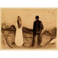 thumbnail image 3 of Edvard Munch 24x19 Black Modern Framed Museum Art Print Titled - Two Human Beings. the Lonely Ones (1980), 3 of 5