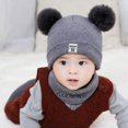 thumbnail image 5 of GRNSHTS Newborn Infant Kids Baby Boy Girl Pom Hat Winter Warm Knit Bobble Beanie Cap Scarf Set, 5 of 10