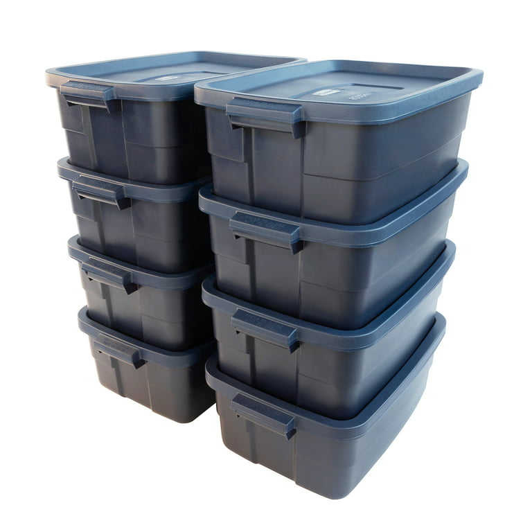 Rubbermaid Roughneck️ 10 Gallon Storage Totes, Durable Stackable Storage  Containers with Lids, Nestable Plastic Storage Bins for Tools, Toy Storage