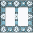 thumbnail image 6 of Metal Light Switch Plate Cover Mandala Blue Floral Pattern Damask MDL116, 6 of 13