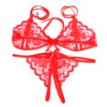 thumbnail image 3 of Conjunto de lencería Sujetador abierto de encaje sexy para mujer Tanga sin entrepierna Conjunto de lencería con espalda en T FLhrweasw Para estrenar, 3 of 5