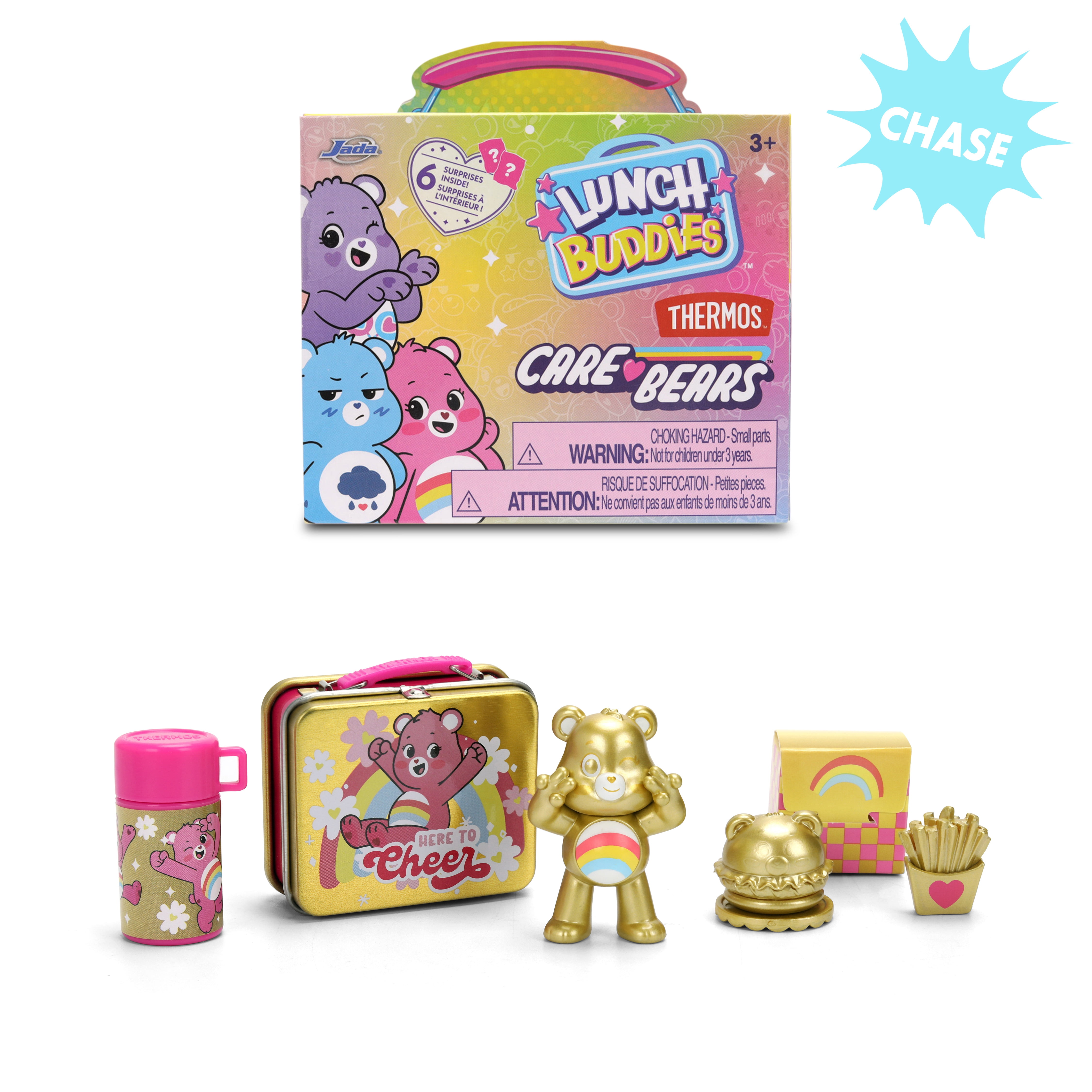 Jada Lunch Buddies – Collectible Mini Tin with Thermos, Figure & Food Accessories – 2-Inch Care Bears Toy – Care Bears & Friends – for Kids Ages 5+ (One Piece, Styles May Vary)