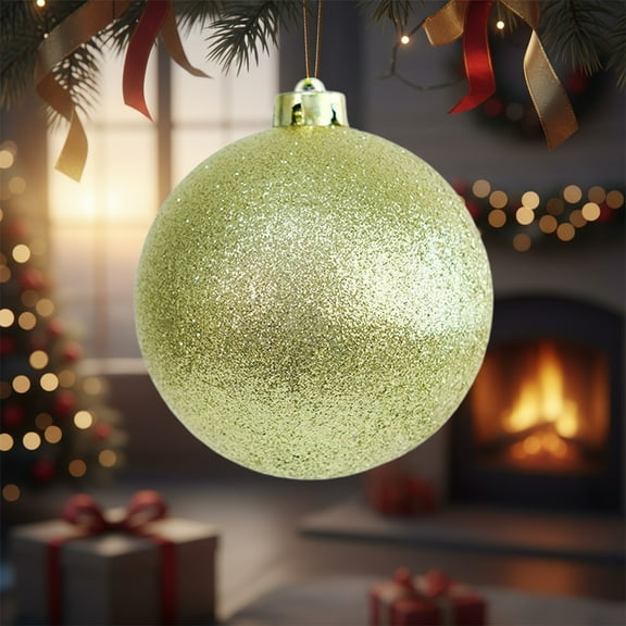 LmnLft Large Christmas Ball Ornaments, 4.72 Inch Glitter Plastic Holiday Decorations, Indoor Outdoor Hanging Baubles for Xmas Tree, Party, Storefront Display, Commercial or Home Christmas Décor