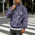 thumbnail image 4 of Havenx Men's Flannel 1/4 Zip Pullover Sweatshirt Long Sleeve Collared Pullover Sweater Mock Neck Camouflage Print Sweatshirt Soft 2026 Fall Winter Outdoor Active Casual Sweater Tops,Purple L, 4 of 7