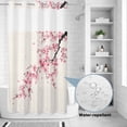 thumbnail image 2 of No Hook Shower Curtain, Cherry Blossoms Shower Curtains for Bathroom with See Through Top Window, Pink Flower Floral Spring Nature Country Waterproof & Washable Bath Curtain Stand Up Stall 36"x72", 2 of 9