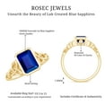 thumbnail image 5 of Rosec Jewels Solitaire Lab Created Blue Sapphire Celtic Ring with Diamond - 6X8 mm, 10K Yellow Gold, US 7.50, 5 of 9