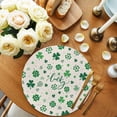 thumbnail image 2 of Lucky Day Round 15 Inch Placemats Set of 2, St. Patrick's Shamrock Rustic Clover Green HeatResistant Non Slip Place Mats for Dining Table, Wipeable Braided Kitchen Table Mats for Housewarming, 2 of 9