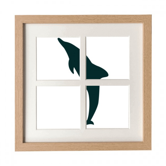Blue Ocean Friendly Streamline Dolphin Frame Wall Tabletop Display 4 Openings Picture