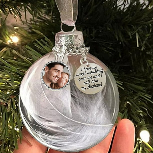 Fiudx Adorno Navideño de Ángel, Diseño Conmemorativo con Marco de Fotos, Elegante Decoración de Alas, Decoración Navideña Multiusos, Árbol para El Hogar y La Oficina, Recuerdo Emotivo, Colgante Indiv