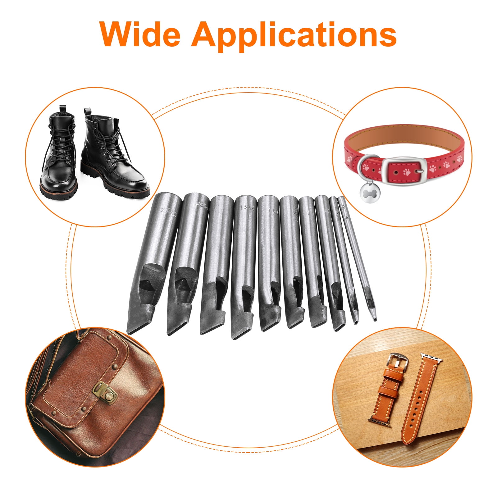 Uxcell Leather Oval Hole Punch 33x5mm Belt Hole Puncher Oblong Hollow Tool for Leather Crafting, Watch Band, Strap